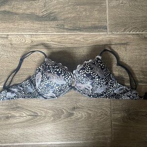 Victoria Secrets Black and White Paisley very sexy push up collection pink lace